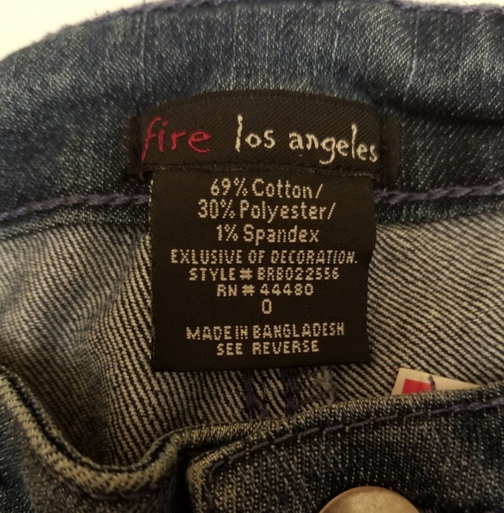 Fire Los Angeles Paint Stripe Skinny Jeans Size 0 - Picture 5 of 5